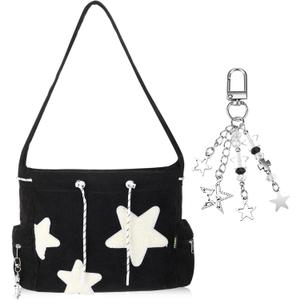 1 Set Star Crossbody Bag Women Corduroy Y2k Tote Bag Aesthetic Messenger Bags Cute Shoulder Bags Y2k