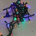 Novelty Lights 11ft 50 LED Multicolor Christmas Lights Outdoor/Indoor, 2.5" Spacing, Green Wire String Lights for Festive Xmas Lighting, IP55, UL Listed, Dimmable, Connectable