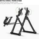 Ejoyous Wheel Truing Stand, Foldable Maintenance Holder Stand, Sturdy Cycling Repair Stand Accessory Fit for 16 to 29 Inch Wheel