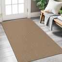 Brown Rugs for Entryway 2×5  ft Washable Area Rug Non Slip Rubber Backed Entry Rug Woven Indoor Door Mat Cotton Kitchen Rugs Floor Carpet for Entryway, Foyer, Backdoor, Tan