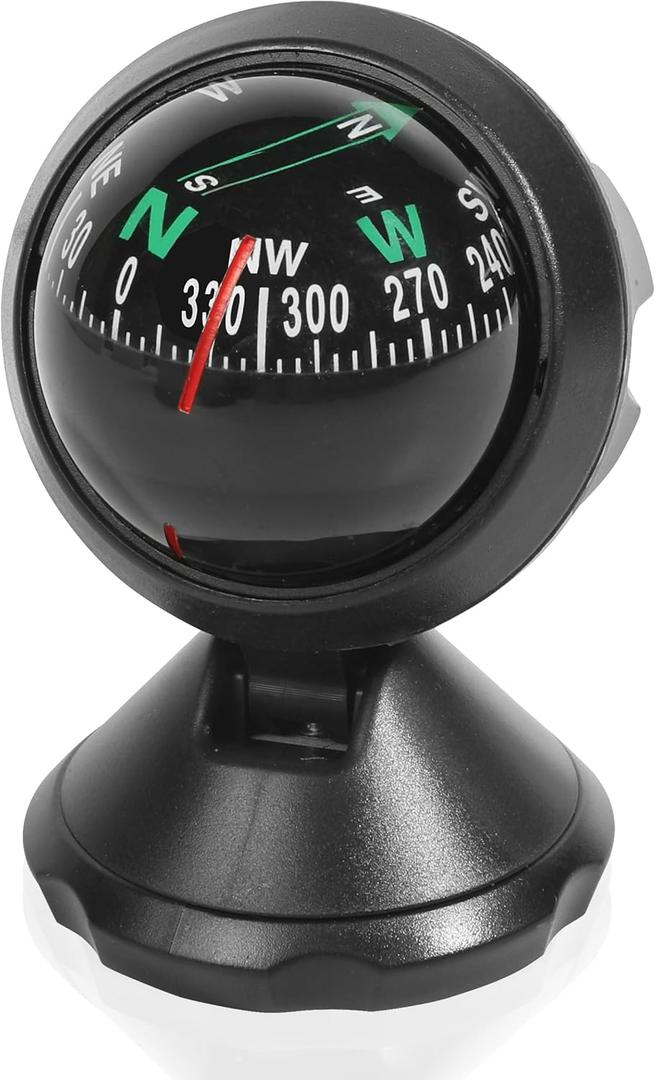 Car Compass,Compass for Car,Car Accessories Automotive Compass Ball,Car Compass Ball with Bottom Stick,Dash Mount Adjustable Compass Ball for Boat Car Truck Marine Caravan to Find Direction