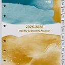 2025-2064 Planner Refills - 2025-2026 Weekly & Monthly Planner Refill, July 2025-June 2026, 7-Hole Punched, Desk Size 4, 5.8" x 8.3", Ocean