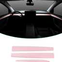 Pink Dashboard Cover and Front Door Cover Compatible with Tesla Model 32021-2023 and Model y2019-2024-NOT for Performance (Pink)