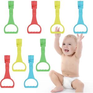 8Pcs Pull Up Rings - Baby Walking Exercises Assistant - Bed & Crib Stand Up Rings (4 Colors)