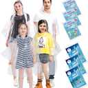 TUNCHMO Disposable Rain Ponchos 6 Pack for Adults/Kids/Family Set-50% Thicker Emergency Ponchos