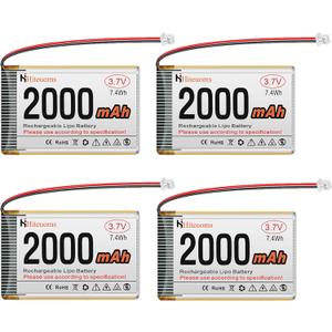 3.7V 2000mAh Rechargeable Battery 1S 1C LiPo Battery for IoT NodeMCU ESP32 Development Board IoT Project with JST 1.25 Plug Protection Board and Insulated Rubber Tape 4PCS