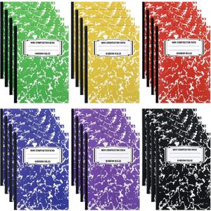 Eersida 24 Pieces Mini Composition Notebook Composition Books Small Marble Note Books Cute Journal Pocket Tiny Sized Notebooks for Back to School Office Gifts, 3.4 x 4.7 Inches