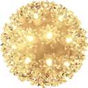 Christmas Lights Ball 7" Sparkling Outdoor Hanging Sphere Lights Twinkling Lights 100 LED Starlight Sphere Soft Twinke Lighted Ball Hanging Lights for Tree Porch Decorations, Warm White - Twinkling