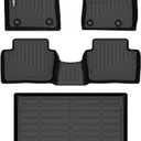 GINOWY- Floor Mats & Cargo Liner for Mazda 3 FWD 2019-2024 2025 Only for Hatchback, TPE All Weather Protection Car Mats for Mazda 3 Non-Slip Trunk Mat Waterproof Heavy Duty Accessories Black