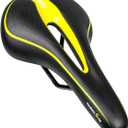 GORIX Bike Saddle Seat Comfortable Cushion with Rail Mountain Road Bicycle for Men and Women (GX-C19) (BlackYellow)