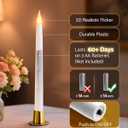 2 x otnofok 10.5" Flameless Taper Candles, 6 Pack Battery Operated Plastic LED Candlesticks with Remote, 3D Flickering Flame for Wedding, Christmas Decor, White (Rechargeable Batteries Not Compatible) (Remote Control-3000K)
