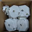 Pelopy 32 Packs Vinyl Picket Fence Caps 7/8" x 3" Vinyl Picket Fence Parts White Post caps for Outdoor Garden (Dog Ear)