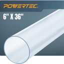 POWERTEC Clear PVC Pipe 6" x 36" Long, 1PK Rigid Plastic Tubing, Round Tube Compatible w/Dust Collection Fittings - Hose for Woodworking Tool, Dust Collection System or Cat Tree (70274V)