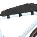 Rhinowalk Bicycle Top Tube Bag Bike Front Frame Bag Waterproof Extra Long Cycling Accessories Upper Pipe Nylon Pouch Pack for Mountain Road Bike (2.1L Strap fixing, All black)