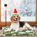 Tuanse Christmas Pet Heating Pad for Dog Cat, 9 Adjustable Temperature 6 Timers Heated Dog Bed Outdoor Waterproof Heated Pad with Anti-Chew Cord for Cat Puppy Christmas Winter Gifts (15.8 x 23.6")