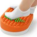 Foot Rest for Under Desk at Work, Home Office Foot Stool, Ottoman Foot Massager for Plantar Fasciitis Relief, Soft Silicone Footrests, Anti-Fatigue (Orange)
