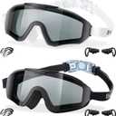 EverSport 2 Pack Kids Swim Goggles Age 8-16 Extra Silicone Layer, Swimming Goggles for kids Teen Youth Children Boys Girls (Black & White)
