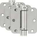 3 Pack Self Closing Door Hinges, 3.5 Inch Spring Loaded Door Hinges for Garage, Front, Back Door, Left/Right Hand, Adjustable Tension, 5/8'' Radius Corners, UL Listed, Brushed Nickel