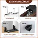 Heavy Duty Bypass Sliding Closet Door Track Hardware 72", 6 FT Aluminium Pocket Door Track Rail Set, Smoothly and Quietly, for 2 Door System,Black