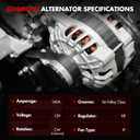 Alternator Fit for Dodge for Ram 1500 5.7L 2009-2010 for Ram 1500 5.7L 2011-2012, Replace 11756 56028697AL