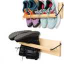 Wall Mounted Shoe Rack - A Wooden, Modern, Slim, and Small Shoe Storage Solution for Shoes and Boots in Narrow Spaces, entryways, or hallways. (20-in-Wide, Pack of 2)