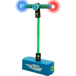 Flybar My First Foam Pogo Jumper for Kids Fun and Safe Pogo Stick for Toddlers, Durable Foam and Bungee Jumper for Ages 3 and up, Supports up to 250lbs (Blue LED)