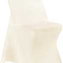 Stretch Spandex Chair Covers - Ivory 50 PCS, Folding Kitchen Chairs Cover, Universal Washable Slipcovers Protector, Removable Chair Seat Covers, for Wedding Party Dining Room Banquet Event