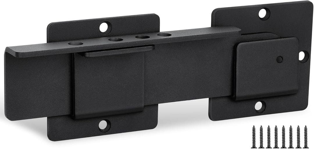 9" Flip Gate Latch Lock with 4 Padlock Holes, 4mm Extra Heavy Duty Carbon Steel Adjustable Door Latch for Sliding/Swing Gates, Outdoor Wooden Fence, Barn, Shed, Garage, Yard, Double Gate