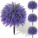 4Pcs Artificial Lavender Topiary Ball for Outdoors, 22" Fake Boxwood Shrubs