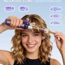 Cordless Curling Iron Brush,4 In1,8000mAh,4 Temp Setting,1/1.5 inch Portable Mini Travel Hot Comb,Rechargeable Hair Curler Cordless with 200 Million Negative Ions,Dual Voltage (Purple)