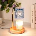 HAIDOLIANG Candle Warmer Lamp with Timer and Dimmer, Height and Brightness Adjustable,Glass Electric Wax Warmer with 2 Bulbs for Women Mom Gifts, Home Decor for Scented Jar Candles (Blue)