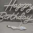 Happy Birthday Neon Sign for Wall Decor, LED Happy Birthday Light Up Sign, USB Powered Dimmable Neon Light for Birthday Party Decorations Backdrop, White