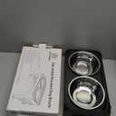 COMESOON Elevated Dog Bowls for Small Medium Dogs, 3 Height Adjustable Raised Stand with 2 Thick 6" Stainless Steel Food Bowls, Non-Slip Feeder Adjusts to 2.75", 6", 7.5", Black