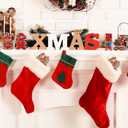 48 Pcs 24 Sets Vintage Christmas Cards with Vintage Wooden Gingerbread Ornaments Retro Gingerbread Man Christmas Ornaments Bulk for Home Xmas Party Supplies