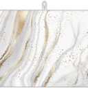 White Gold Marble Dish Drying Mats 18x24 Inch, Dish Pad Drying Rack Mat for Kitchen Counter Ultra Absorbent Microfiber Dishware Coffee Maker Bar Countertop Decor