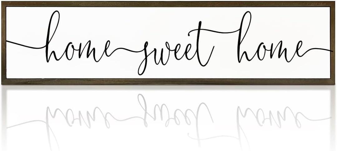 Home Sweet Home Signs, Rustic Wood Wall Plaque, Decorative Wooden Box Sign, Farmhouse Homes Decor for Living Room, Wall Decor Art, New Home Decoration, Housewarming Gift 17.8x4x1.2 inches