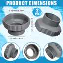 4 Pcs Pool Vacuum Hose Adapter Kit, 1-1/4 or 1-1/2 Hose Connector Coupling and compatible with 11238 B Adapter for Swimming Pool Vacuum Cleaner Filter Pump Surface Skimmer Small (Gray)