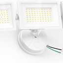 150W Flood Lights Outdoor Waterproof IP65, Exterior LED Floodlights with 3 Adjustable Heads, 15000LM Super Bright Security Lights Fixture, Outside Lights for House, Backyard (White)