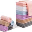 Orighty Makeup Remover Cloths, Cleansing, Reusable, Soft & Washable Coral Fleece Microfiber Washcloths/Towel for Face, Eye, Lips, Pack of 24, 7 x 7 inch