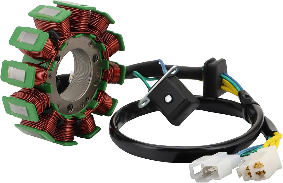 Magneto Stator 12 Coil Corrosion and Moisture Resistance Electric Motor Stator Replacement Par Compatible with GV250 GT250R GT250 GT125R GT125 GV125 2002-2010 32100 HG5100 32101 HG5100