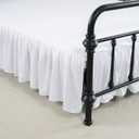 Bed Skirt Twin Size Ruffled Bed Skirt with Split Corners, 14 Inch Drop Dust Ruffle Bed Skirts with Platform, White (14''Twin)