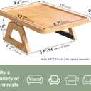 Couch Arm Tray,Bamboo Folding Sofa Tray,Sofa Armrest Trays Clip-On Couch Desk for Drinks,Snacks,Phone,Remote ControlNatural