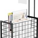SWTYMIKI Freestanding Toilet Paper Holder  4Tier Free Standing Toilet Paper Holder Stand with Large Basket, Stand Mega Roll Storage Rack for Extra Rolls, Magazines, Wet Wipes, Black
