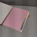 Hardcover Spiral Notebook 8.5" x 11" with 5 Removable Dividers 300 Pages Leather 5 Subject Notebook College Ruled 100GSM Large Spiral Notebooks for Work Thick Lined Journal for Women, Pink