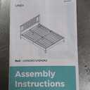 LINSY Solid Wood Bed Frame, Mid Century Modern Bed Frames Full Bedframe Wooden Platform Frame with Headboard and Slat Bases, No Box Spring Needed, Easy Assembly, Antique Walnut