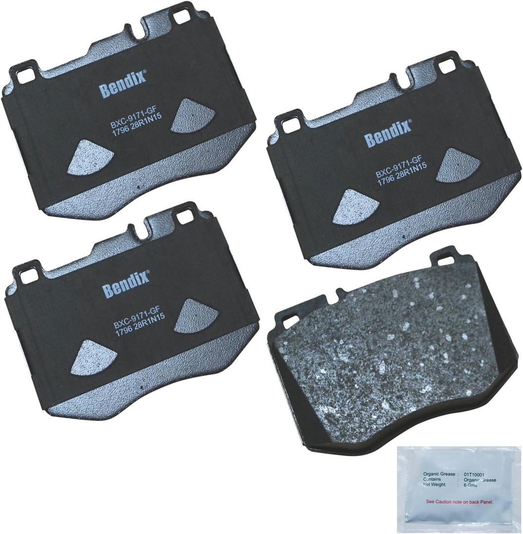 Bendix Priority1 CFC1796 Ceramic Front Brake Pads for select trims of Mercedes-Benz 16-18 C250, 15-21 C300, 16-18 C350e, 15 C400, 16-20 E200, 18-19 E250, 17-19 E300, 20-23 E350, 16-18 GLC300