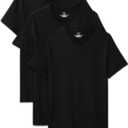Calvin Klein Men's Cotton Classics 3-Pack Undershirts (Large, 3 Black Crewneck)