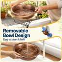VIVOHOME Deck Mounted Bird Bath for Outside, Weather-Resistant ABS Bird Bath and Feeder with Adjustable Metal Clamp for Railing, Fence, Balcony, 1.45 Gallons, Bronze