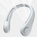 JISULIFE Portable Neck Fan, Hands-Free Bladeless, 5 Speeds, 4000 mAh Battery Operated Wearable Personal Fan, Twistable, Rechargeable, Gift for Women Men-Grey