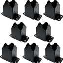 4x4 Post Base 8 Pack, Heavy Duty Steel Post Bracket (3.6"x3.6" Inner Size), Powder Coated Wood Post Anchor with Bottom Drain Holes for Pergola Fence Deck Mailbox, Black